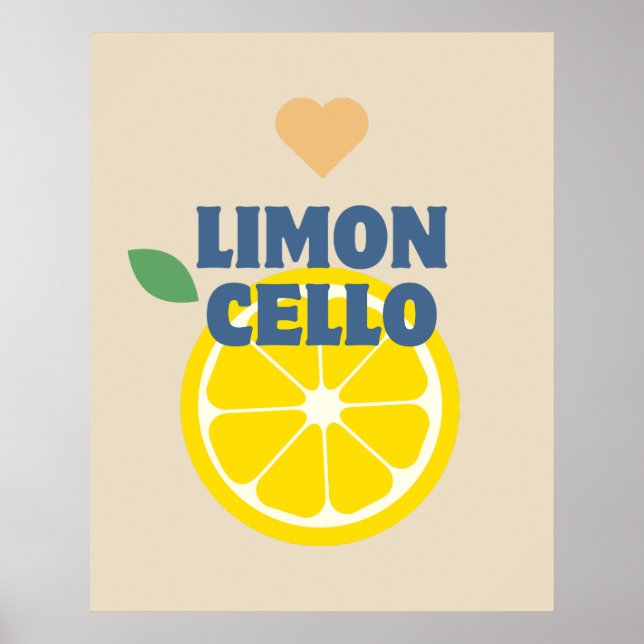 Modern Italian Lemons Limoncello Bar  Poster (Front)