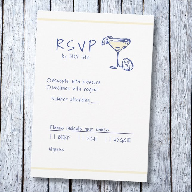Modern Italian Mediterranean limoncello RSVP Card (Creator Uploaded)