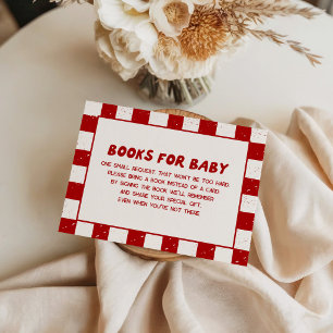 Modern Italian Red Chequered Books for Baby Enclosure Card