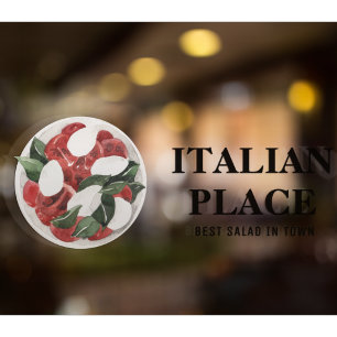 Modern Italian Restaurant Window Cling Custom