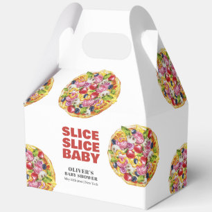 Modern Italian Slice Slice Pizza Boy Baby Shower Favour Box
