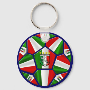 Modern Italian Soccer ball panels artwork gifts Key Ring