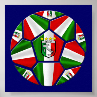 Modern Italian Soccer ball panels artwork sports Poster