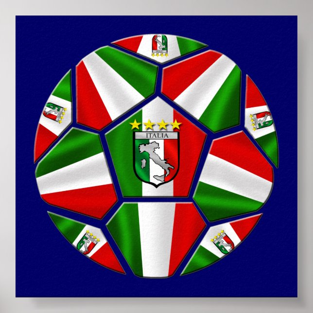 Modern Italian Soccer ball panels artwork sports Poster (Front)