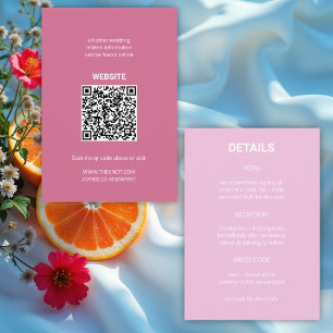 Modern Italian Summer Wedding Details QR code Enclosure Card