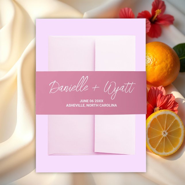 Modern Italian Summer Wedding Invitation Belly Band (Creator Uploaded)