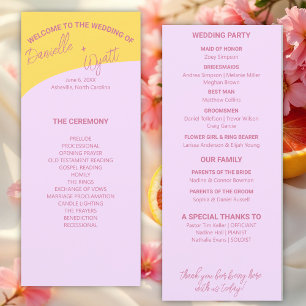Modern Italian Summer Wedding Program