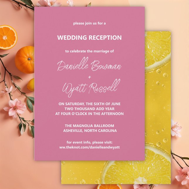 Modern Italian Summer Wedding Reception Invitation (Creator Uploaded)