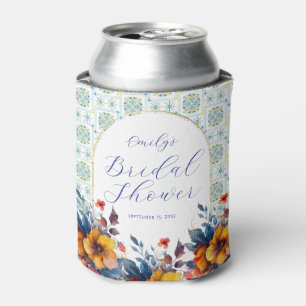 Modern Italian Tiles Blue Floral Cooler