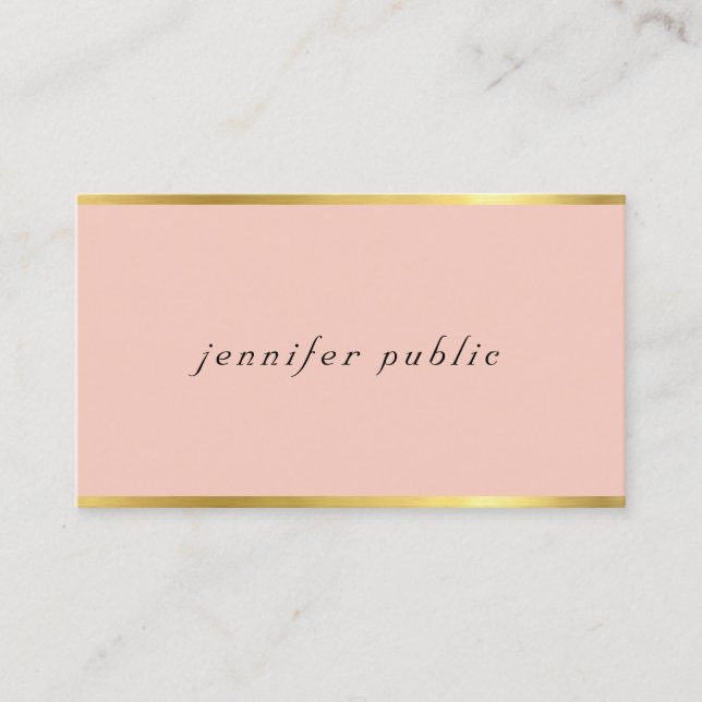 Modern Italic Font Elegant Colour Gold Professiona Business Card (Front)