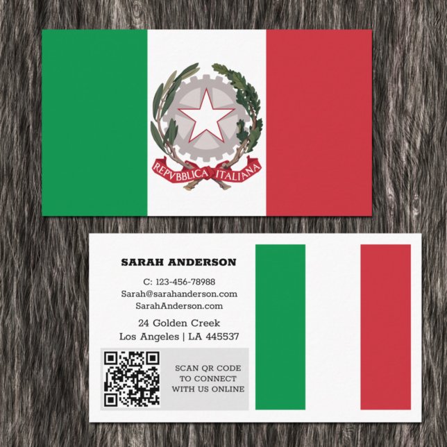 Modern Italy, Business Card, Italian Flag /QR Code Card (Creator Uploaded)
