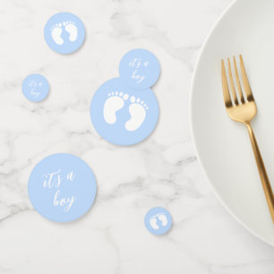 Modern Its a boy baby shower blue Confetti