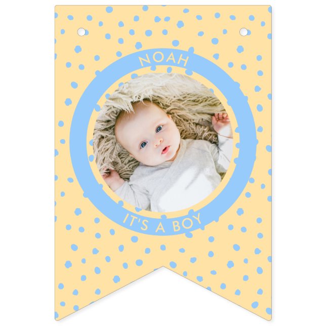 Modern It's a Boy New Baby boy Newborn photo Bunting (Fifth Flag)