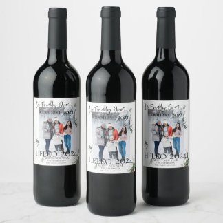 Modern Its Finally Over Hello 2024 Happy New Year Wine Label