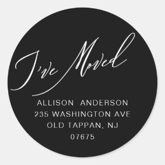 Modern I've Moved Return Address Classic Round Sticker