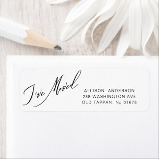 Modern I've Moved Return Address Label