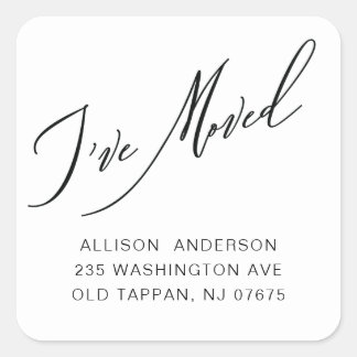 Modern I've Moved Return Address   Square Sticker