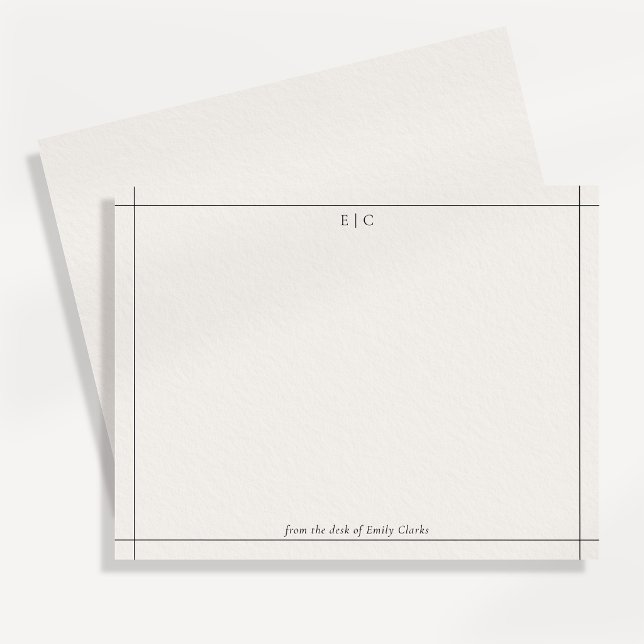 Modern ivory and black monogram stationery note ca invitation (Creator Uploaded)