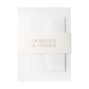 Modern Ivory and Gold Elegant Wedding Invitation Belly Band