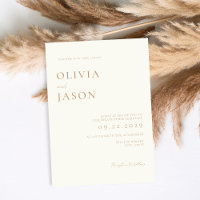 Modern Ivory and Tan Minimal Wedding