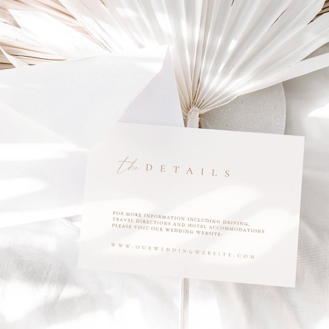 Modern Ivory Beige Wedding Details Enclosure Card (Creator Uploaded)
