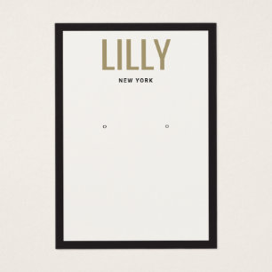 Modern Ivory Black Border Earring Display Card