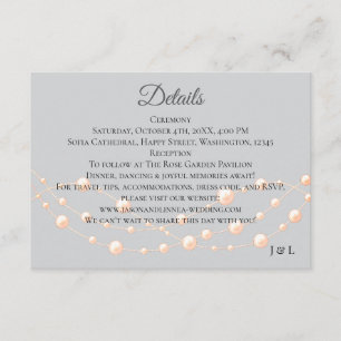 Modern Ivory Blush Romantic Pearl Neutral Wedding Enclosure Card