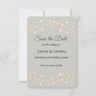 Modern Ivory Blush Romantic Pearl Neutral Wedding Save The Date
