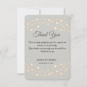 Modern Ivory Blush Romantic Pearl Neutral Wedding Thank You Card