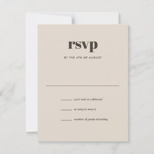 Modern Ivory Brown Trendy Mix Match Wedding RSVP Card