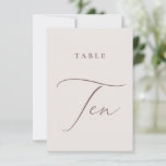 Modern Ivory Calligraphy Table Ten Table Number<br><div class="desc">Help your guests find their way with these double sided table number cards. The neutral design features a minimalist card decorated with romantic and elegant typography. Designed to coordinate with for the «ETHEREAL» Wedding Invitation Collection. Other table numbers in the collection are sold separately. View the collection link on this...</div>