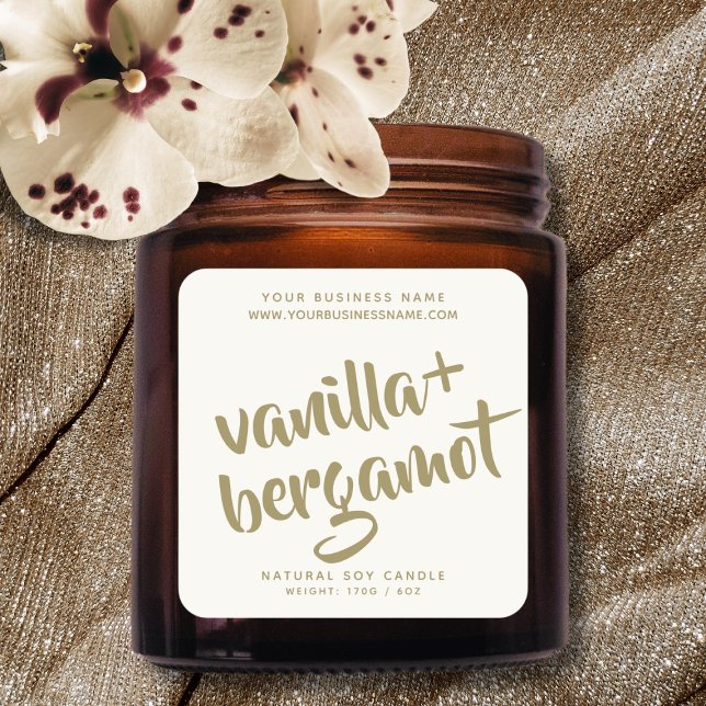 Modern ivory candle product label (Creator Uploaded)