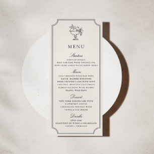 Modern Ivory Double Frame Elegant Wedding Menu Invitation