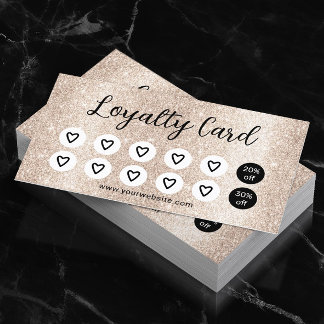 Modern Ivory Glitter Beauty Salon Spa Loyalty Card