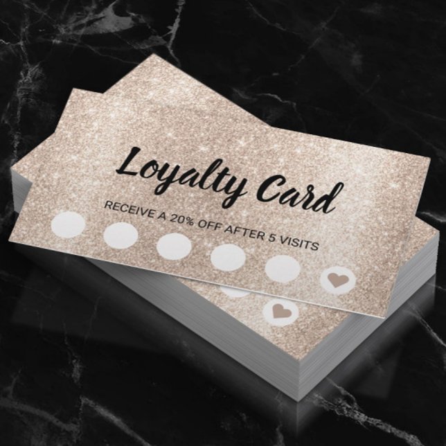 Modern Ivory Gold Glitter Beauty Salon Spa Loyalty Card (Creator Uploaded)