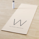 Modern ivory grey minimalist monogram name yoga mat<br><div class="desc">Modern ivory grey minimalist monogram name</div>
