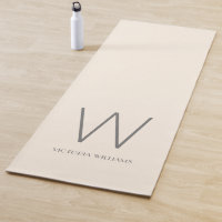 Modern ivory grey minimalist monogram name