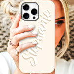 Modern Ivory Minimal Script Name Case-Mate iPhone iPhone 16 Pro Max Case<br><div class="desc">Embrace modern minimalism with this sleek Ivory Minimalist Script Name iPhone 16 Pro Max Case. This chic design features your name elegantly displayed in a flowing script against a ivory backdrop, creating a look that's both understated and personalised. Perfect for those who appreciate clean lines, simple sophistication, and a touch...</div>