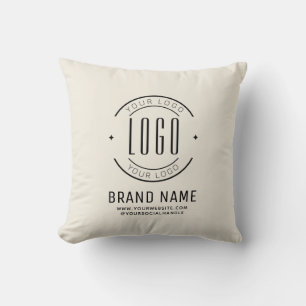 Modern ivory minimalist logo business  cushion