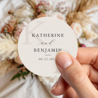 Modern Ivory Monogram Minimalist Wedding