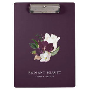 Modern Ivory Plum Floral Bouquet Purple Clipboard