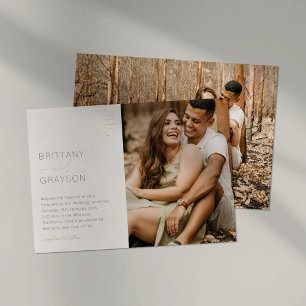 Modern Ivory Rose Gold 2 Photo Wedding Foil