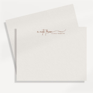 Modern Ivory Script Personalised Note Card