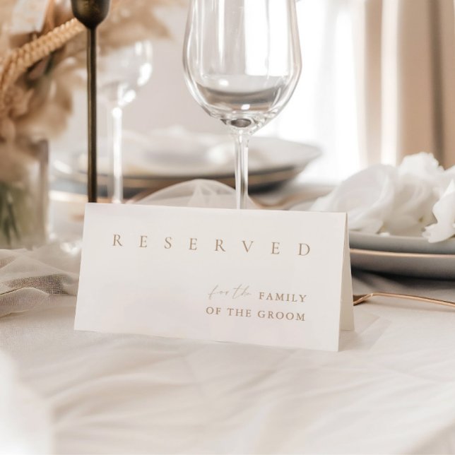 Modern Ivory Wedding Reserved Table Tent Sign (Modern Ivory Wedding Reserved Table Tent Sign)