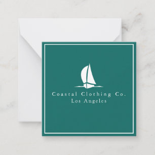 Modern Jade Green Elegant Boat Coastal Company Card