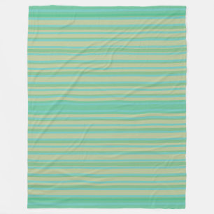 Modern Jade Green Stripe Fleece Blanket