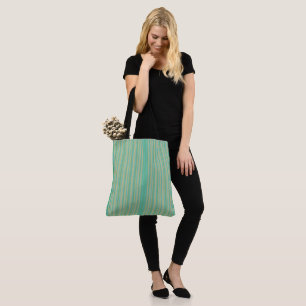 Modern Jade Green Striped All-Over-Print Tote Bag