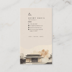 Modern Japandi Architect Business Card