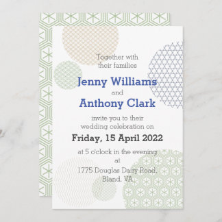 Modern Japanese Paper Pattern Invitation