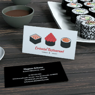 Modern Japanese restaurant Sushi  Nigiri Gunkan Business Card